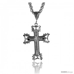 Sterling Silver Cross Pendant, 1 9/16" (40 mm) tall -Style Pq417