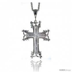 Sterling Silver Cross Pendant, 3 1/16" (78 mm) tall