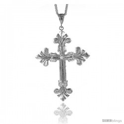 Sterling Silver Cross Pendant, 4 1/8" (105 mm) tall