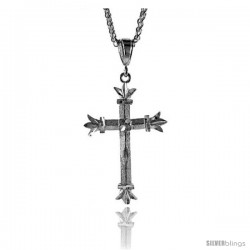 Sterling Silver Cross Pendant, 2 5/16" (59 mm) tall -Style Pq422