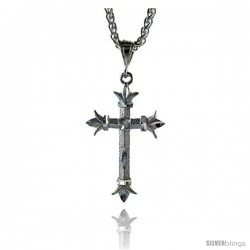 Sterling Silver Cross Pendant, 1 13/16" (46 mm) tall -Style Pq423