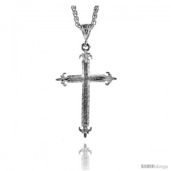 Sterling Silver Cross Pendant, 2 5/16" (59 mm) tall -Style Pq424