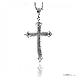 Sterling Silver Cross Pendant, 3 9/16" (91 mm) tall