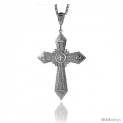 Sterling Silver Cross Pendant, 3 11/16" (94 mm) tall