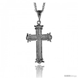 Sterling Silver Cross Pendant, 2 5/16" (59 mm) tall -Style Pq427