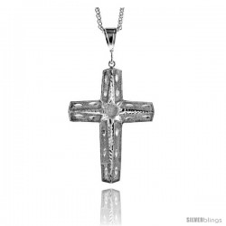 Sterling Silver Cross Pendant, 3 1/8" (79 mm) tall