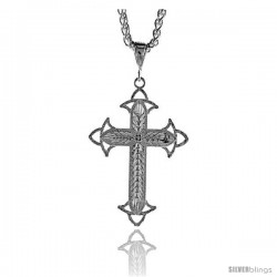 Sterling Silver Cross Pendant, 2 1/16" (52 mm) tall