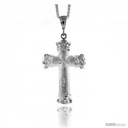 Sterling Silver Cross Pendant, 3 3/16 (81 mm) tall