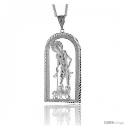 Sterling Silver St. Lazarus Pendant, 3 1/2" (88 mm) tall