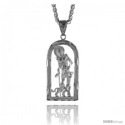 Sterling Silver St. Lazarus Pendant, 1 13/16" (47 mm) tall