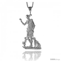 Sterling Silver St. Lazarus Pendant, 3 7/8" (98 mm) tall