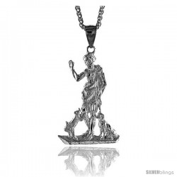 Sterling Silver St. Lazarus Pendant, 2 3/8" (60 mm) tall