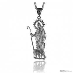 Sterling Silver St. Lazarus Pendant, 2 3/4" (70 mm) tall