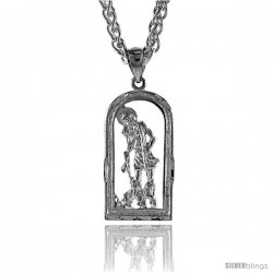 Sterling Silver Small St. Lazarus Pendant, 1 1/4" (32 mm) tall