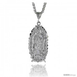 Sterling Silver Guadalupe Pendant, 1 15/16" (49 mm) tall