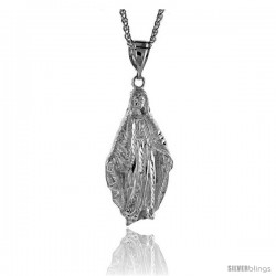 Sterling Silver Mother Mary Pendant, 2 11/16" (69 mm) tall