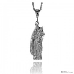 Sterling Silver Mary and Jesus Pendant, 2 13/16" (71 mm) tall