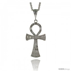 Sterling Silver Ankh Cross Pendant, 2 1/2 in. (63 mm) tall tall