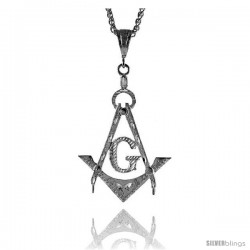 Sterling Silver Masonry Pendant, 2 3/4" (70 mm) tall