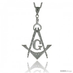 Sterling Silver Masonry Pendant, 3 7/16" (88 mm) tall