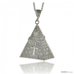 Sterling Silver Pyramid Pendant, 2 11/16" (68 mm) tall