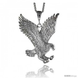 Sterling Silver Eagle Pendant, 3 1/2" (89 mm) tall