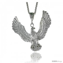 Sterling Silver Eagle Pendant, 2 11/16" (74 mm) tall