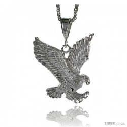 Sterling Silver Eagle Pendant, 2 5/16" (59 mm) tall