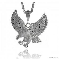 Sterling Silver Eagle Pendant, 2 7/8" (73 mm) tall