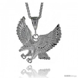 Sterling Silver Eagle Pendant, 2 1/4" (57 mm) tall