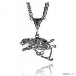 Sterling Silver Panther Pendant, 11/16" (21 mm) tall