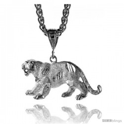 Sterling Silver Panther Pendant, 3/4" (19 mm) tall