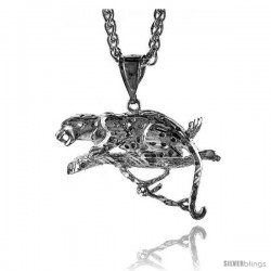 Sterling Silver Panther Pendant, 1 3/16" (30 mm) tall