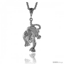 Sterling Silver Panther Pendant, 2 5/16" (59 mm) tall