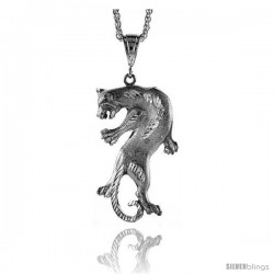 Sterling Silver Panther Pendant, 2 9/16" (65 mm) tall