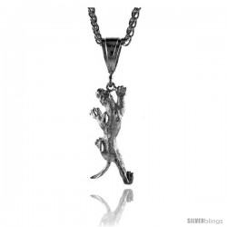 Sterling Silver Panther Pendant, 1 11/16" (43 mm) tall