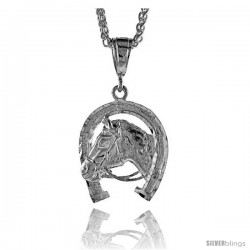 Sterling Silver Horse Pendant, 1 5/16" (34 mm) tall