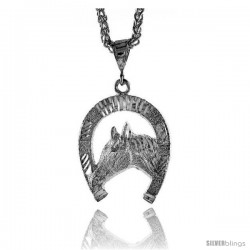 Sterling Silver Horse Pendant, 1 3/8" (35 mm) tall