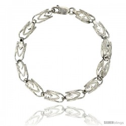 Sterling Silver Cut Out Diamond Bullet Chain (Available in Different Lengths), 1/4 in. (6 mm) wide