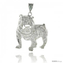 Sterling Silver Bulldog Pendant, 2 11/16" (68 mm) tall