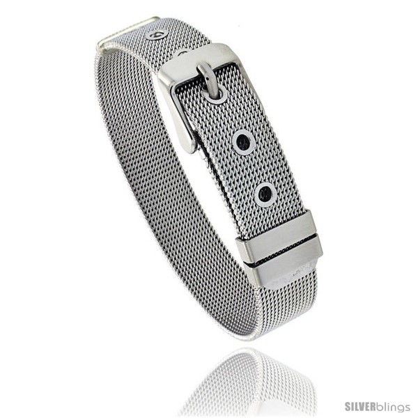 https://www.silverblings.com/838-thickbox_default/stainless-steel-belt-buckle-mesh-bracelet-1-2-in-wide-adjustable-6-in-7-5-in.jpg