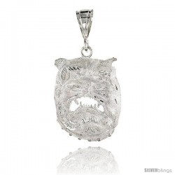 Sterling Silver Bulldog Pendant, 2 1/8" (52 mm) tall