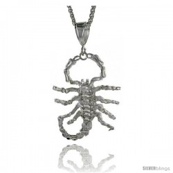 Sterling Silver Scorpio Pendant, 2 9/16" (65 mm) tall