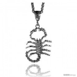 Sterling Silver Scorpio Pendant, 1 9/16" (40 mm) tall