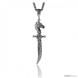 Sterling Silver Sword Pendant, 2 3/4" (70 mm) tall