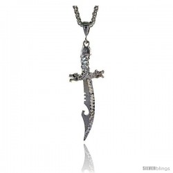 Sterling Silver Sword Pendant, 2 7/16" (62 mm) tall