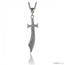 Sterling Silver Sword Pendant, 3 1/8" (81 mm) tall