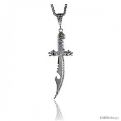 Sterling Silver Sword Pendant, 3 5/16" (85 mm) tall