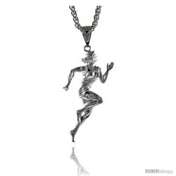 Sterling Silver Runner Pendant, 2 3/16" (55 mm) tall