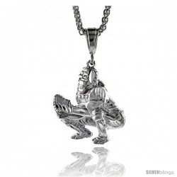 Sterling Silver Baseball Catcher Pendant, 1 7/16" (37 mm) tall